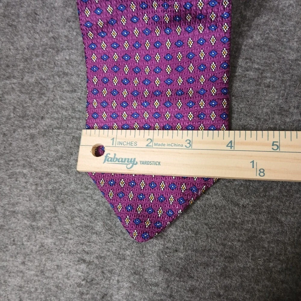 Van Heusen Necktie Mens OS‎ Purple Geometric Diamond Silk Classic Business Tie